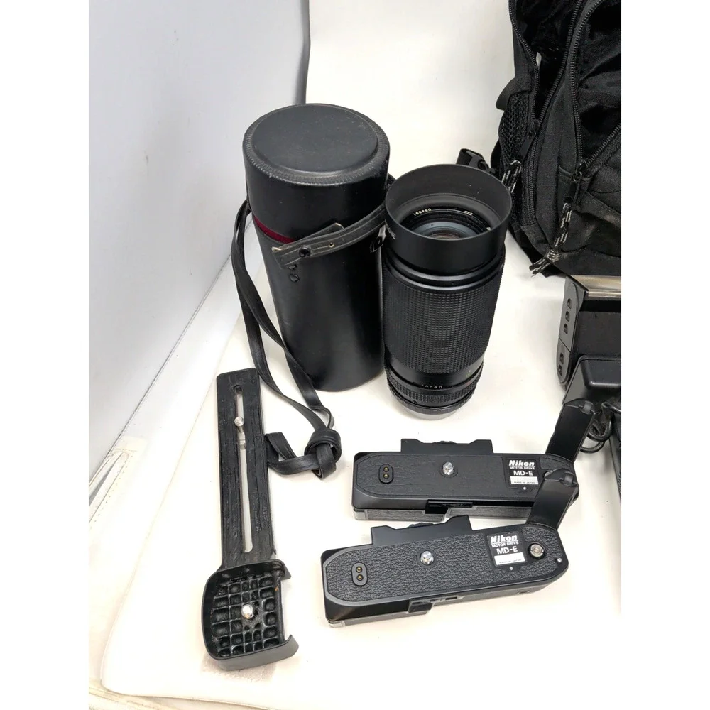 Nikon EM 35mm Film Camera w Lens Case & Accessories untested fast shipping